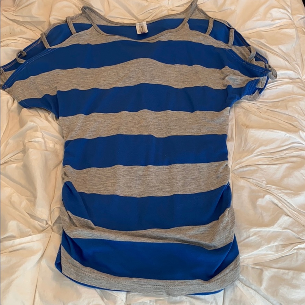 Grey and blue shirt